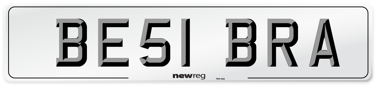 BE51 BRA Number Plate from New Reg